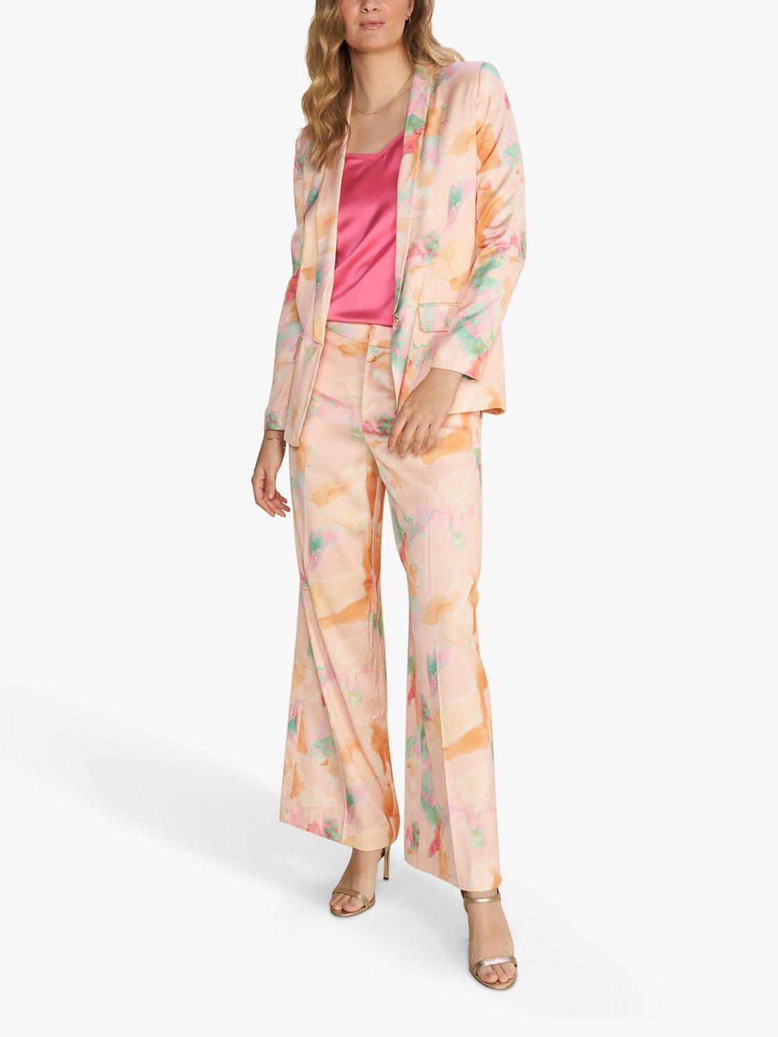 Product image 1 of 9, which shows MOS MOSH Jules Bea Wide Leg Printed Trousers, Bellini, 12