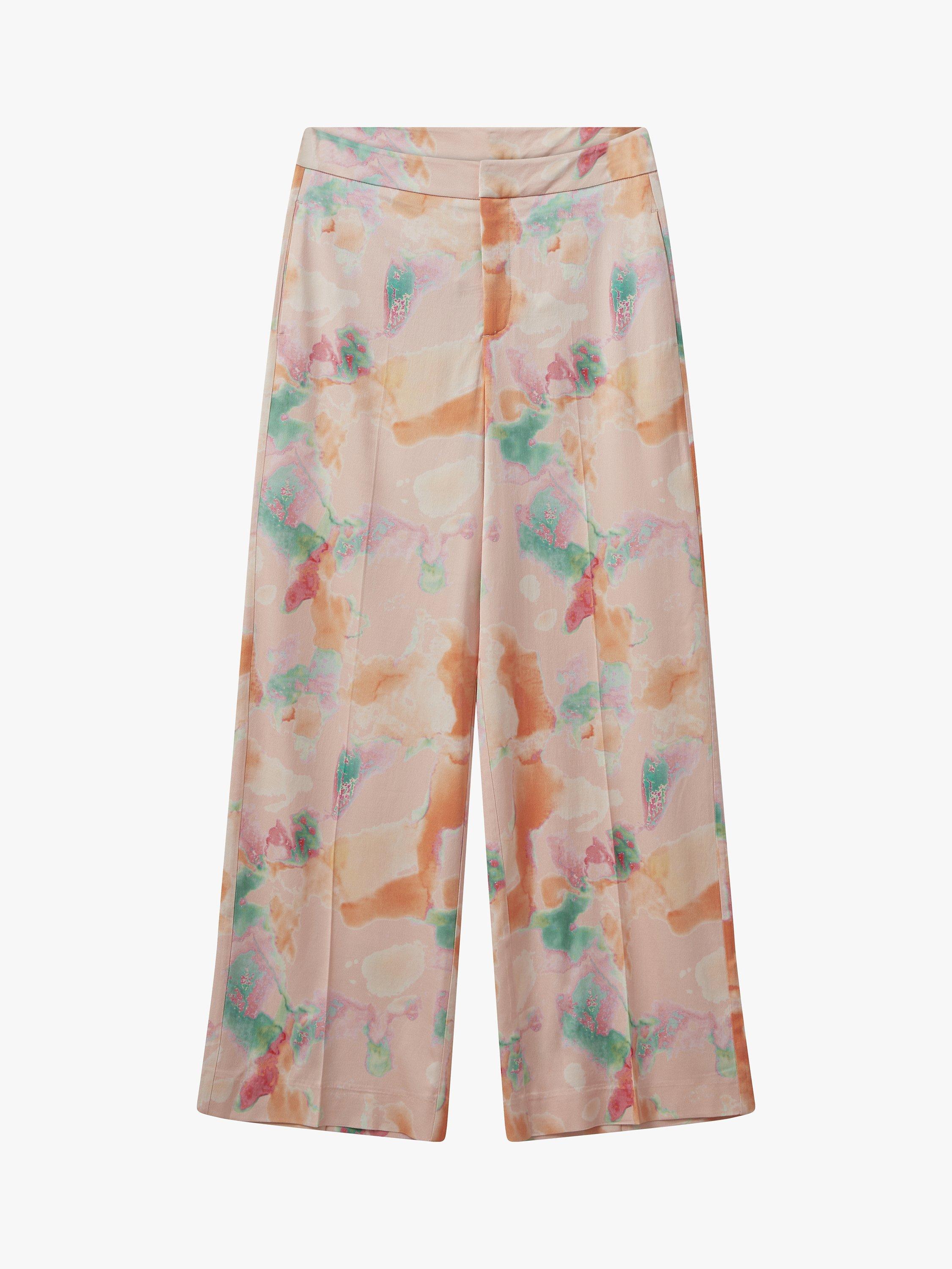 Product image 3 of 9, which shows MOS MOSH Jules Bea Wide Leg Printed Trousers, Bellini, 12