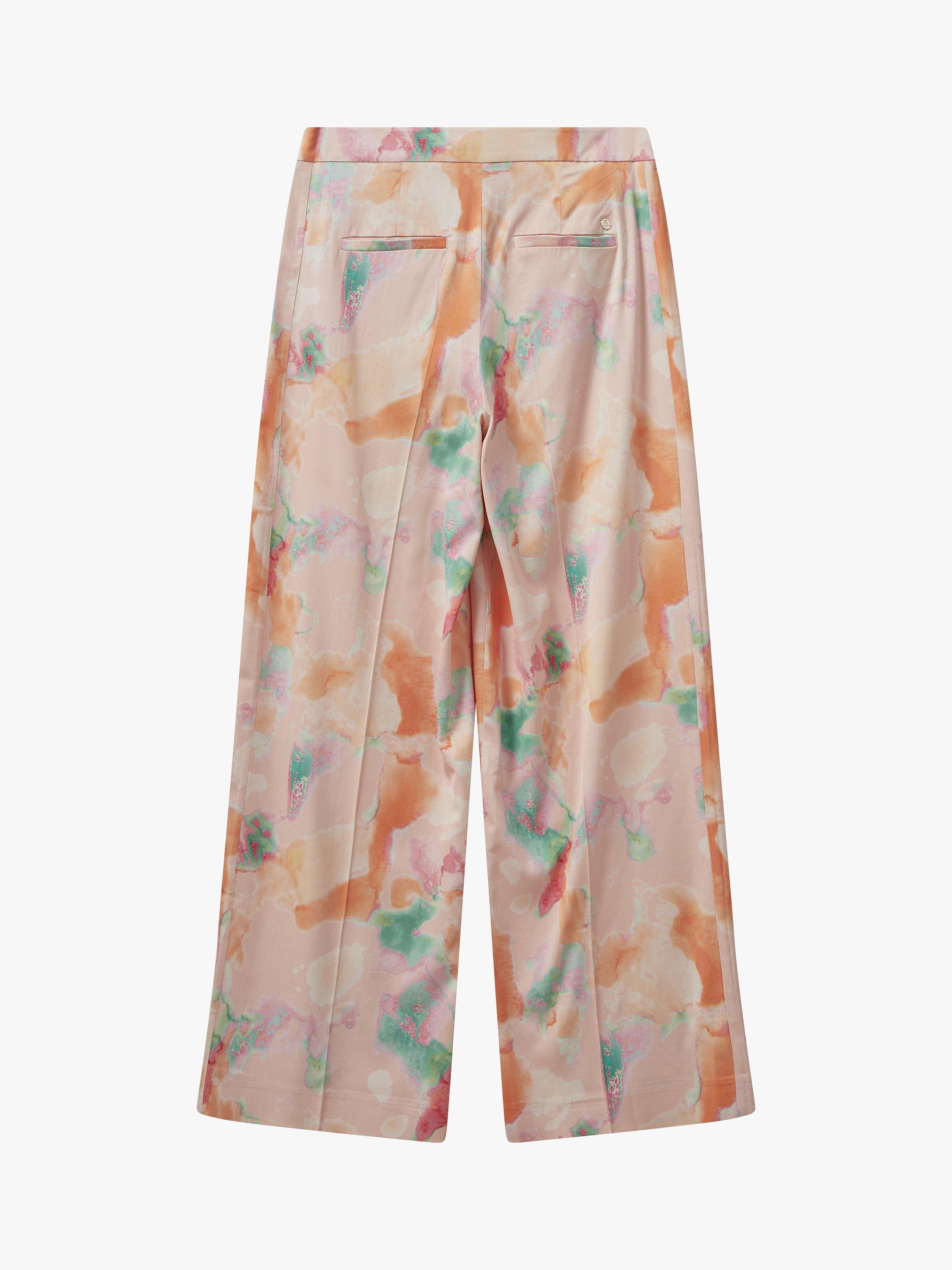 Product image 4 of 9, which shows MOS MOSH Jules Bea Wide Leg Printed Trousers, Bellini, 12