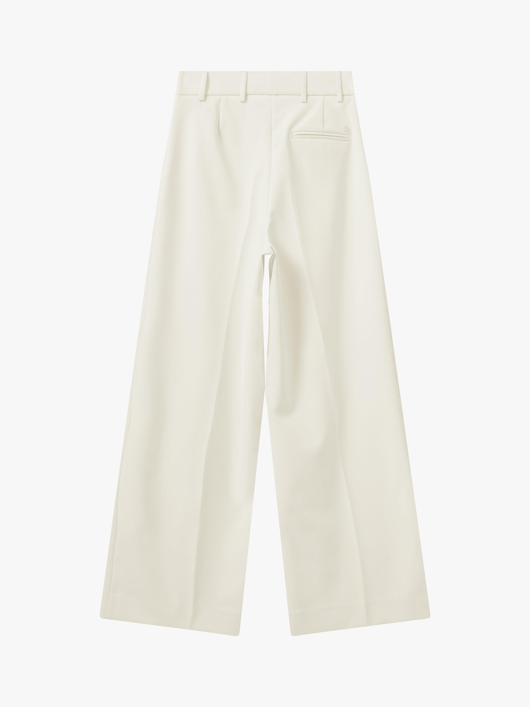 Product image 4 of 9, which shows MOS MOSH Kay Carli Wide Leg Pleated Trousers, Ecru, 14