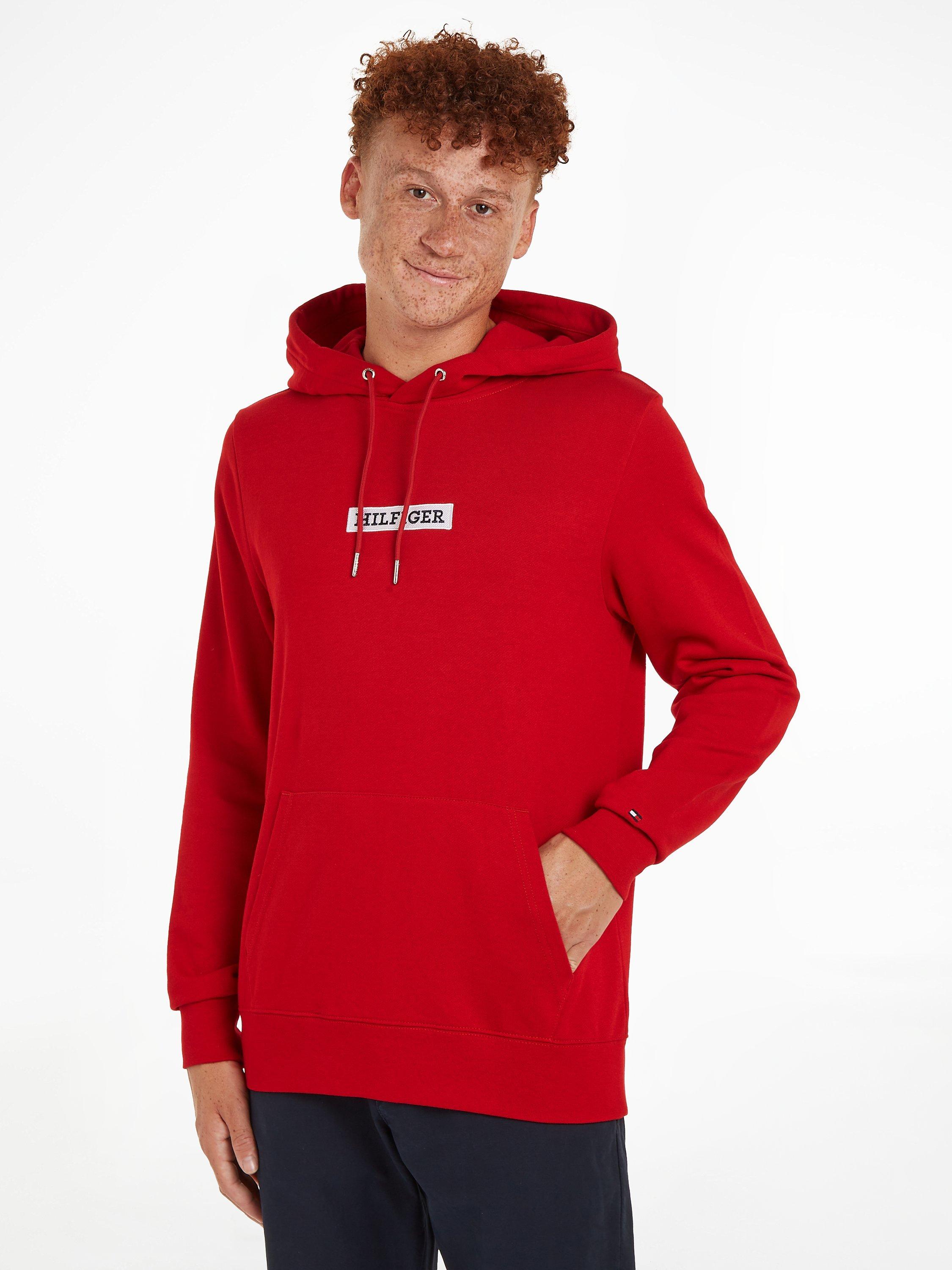 Tommy Hilfiger Monotype Box Pullover Hoodie, Red