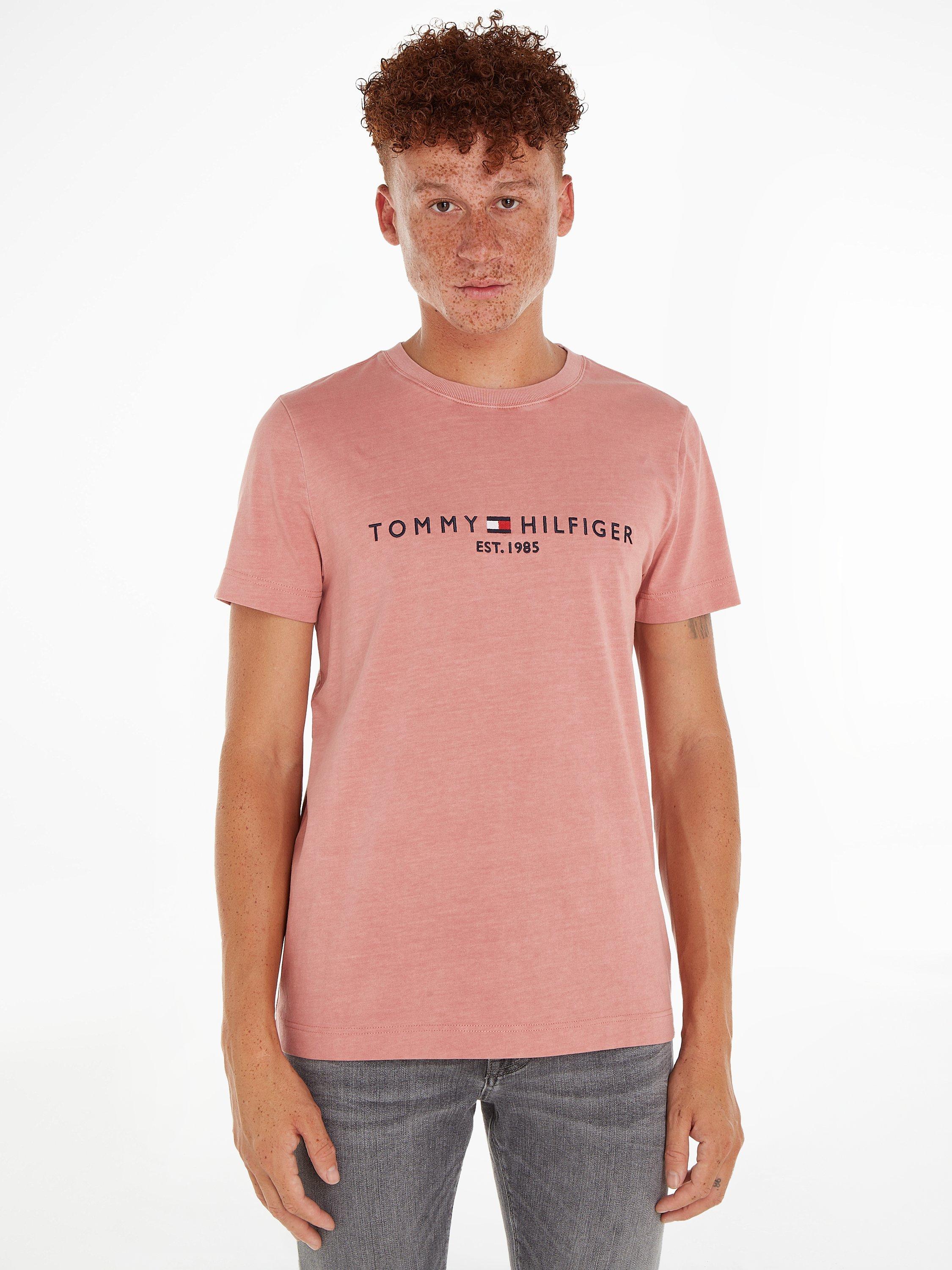 Tommy Hilfiger Garment Dye Logo T-Shirt, Teaberry Blossom