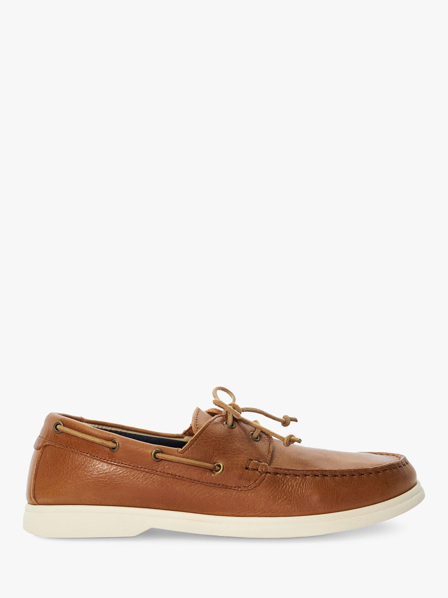 Dune Belongs Leather Boat Shoes, Tan