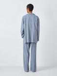 John Lewis Sateen Jacquard Pyjama Set, Blue Mid