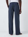 John Lewis Organic Cotton Pinstripe Pyjama Trousers, Blue Navy