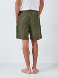 John Lewis Organic Cotton Pinstripe Pyjama Shorts, Green Olive