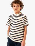 Angel & Rocket Kids' Abel Towelling Stripe Polo Shirt, Cream/Multi