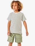 Angel & Rocket Kids' James Textured Stripe T-Shirt, Stone/Black