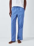 John Lewis Organic Cotton Woven Spot Lounge Pants, Foulard Blue