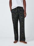 John Lewis Cotton Sateen Deco Swirl Lounge Pants, Navy Blue