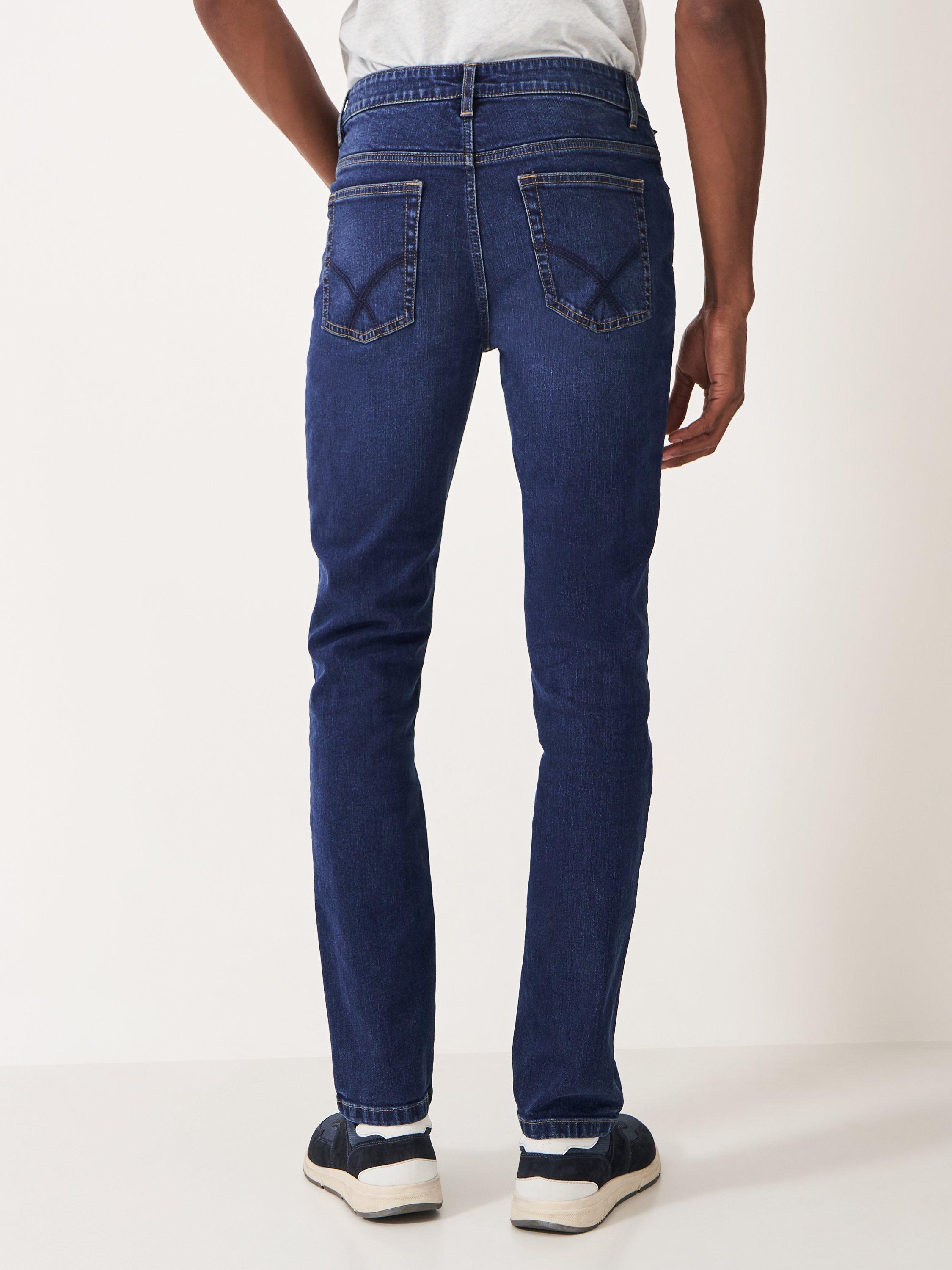 Product image 4 of 5, which shows Crew Clothing Parker Straight Leg Jeans, Mid Blue, 40R