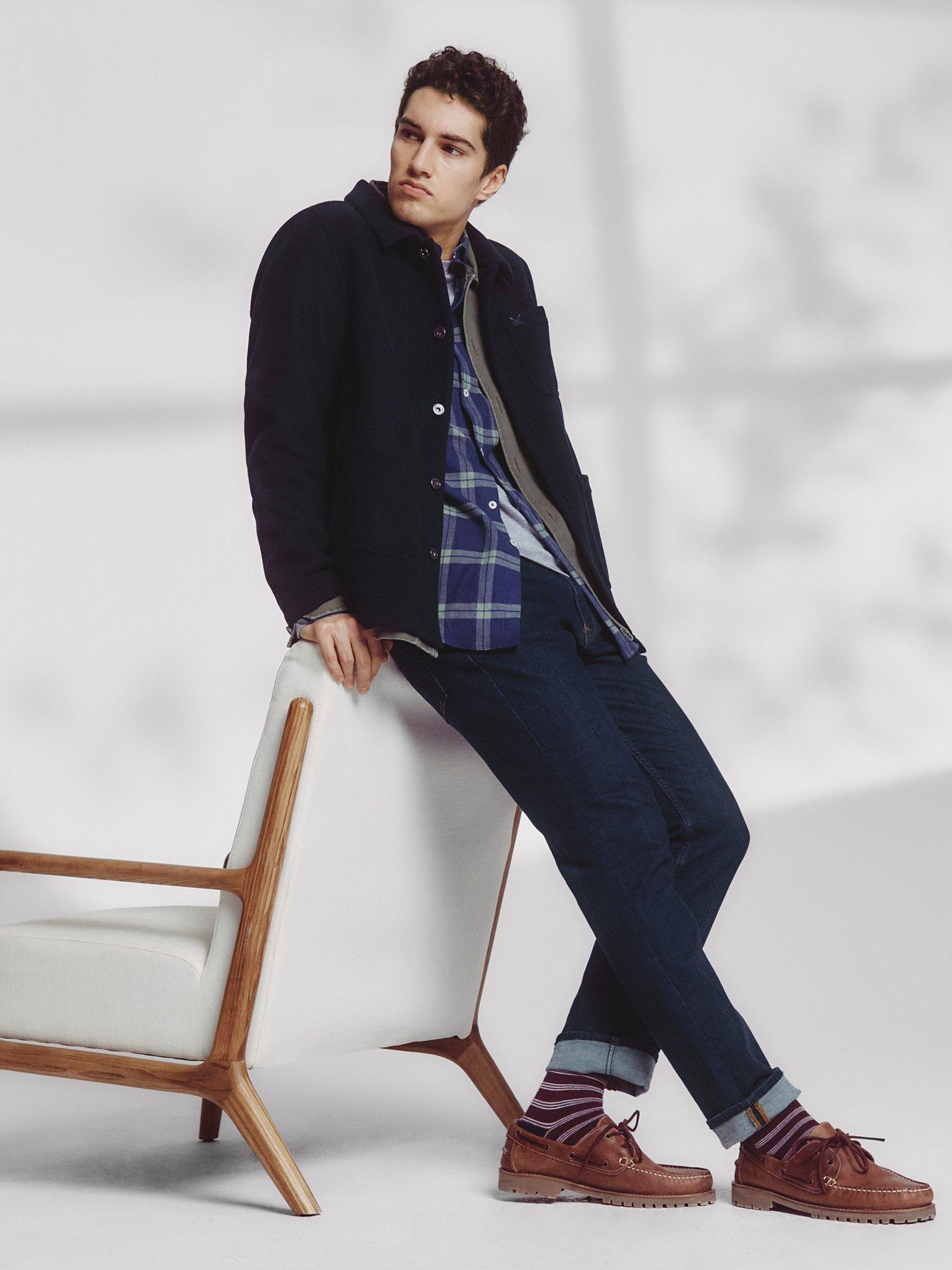 Product image 6 of 7, which shows Crew Clothing Spencer Slim Leg Jeans, Indigo, 30R