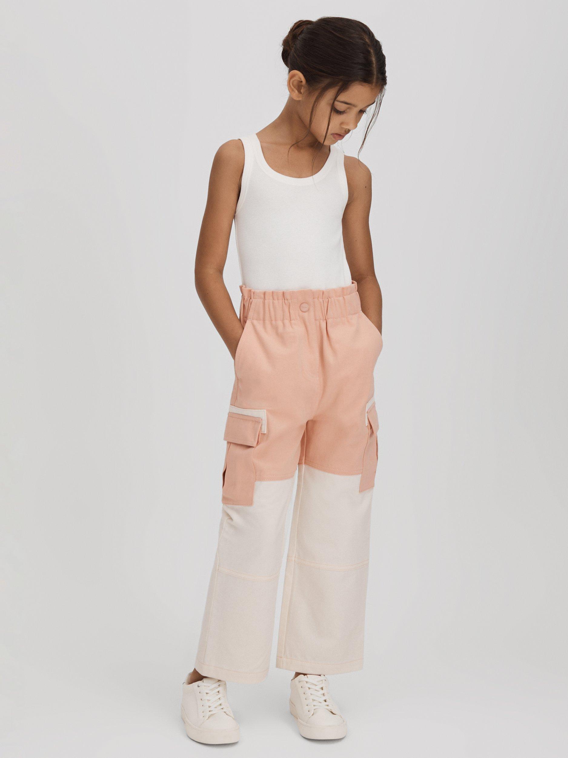 Reiss Kids' Adalia Cargo Jeans, Pink