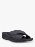 FitFlop Surfer Leather Sliders, Black