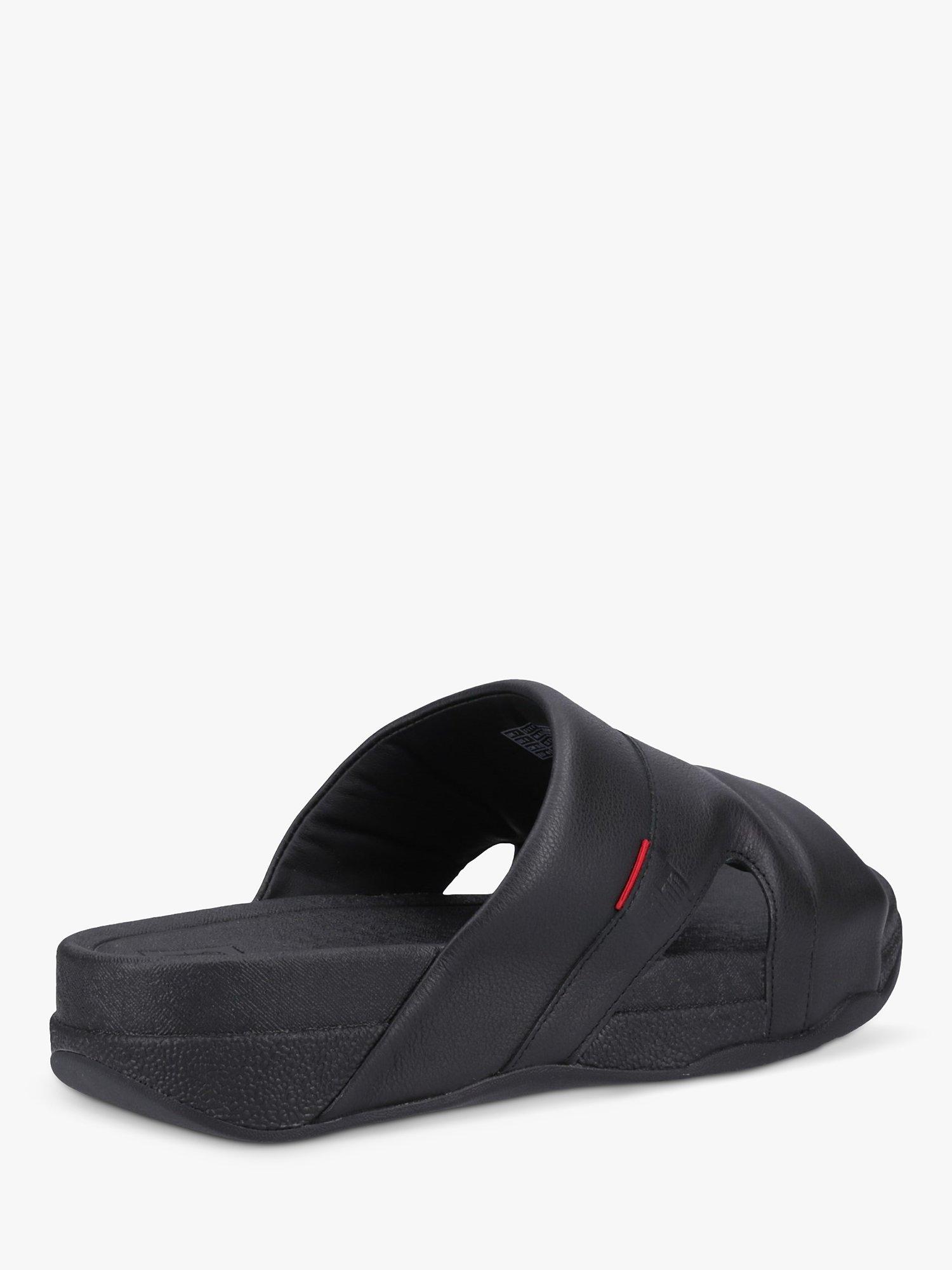 FitFlop Freeway Leather Sliders, Black, 7