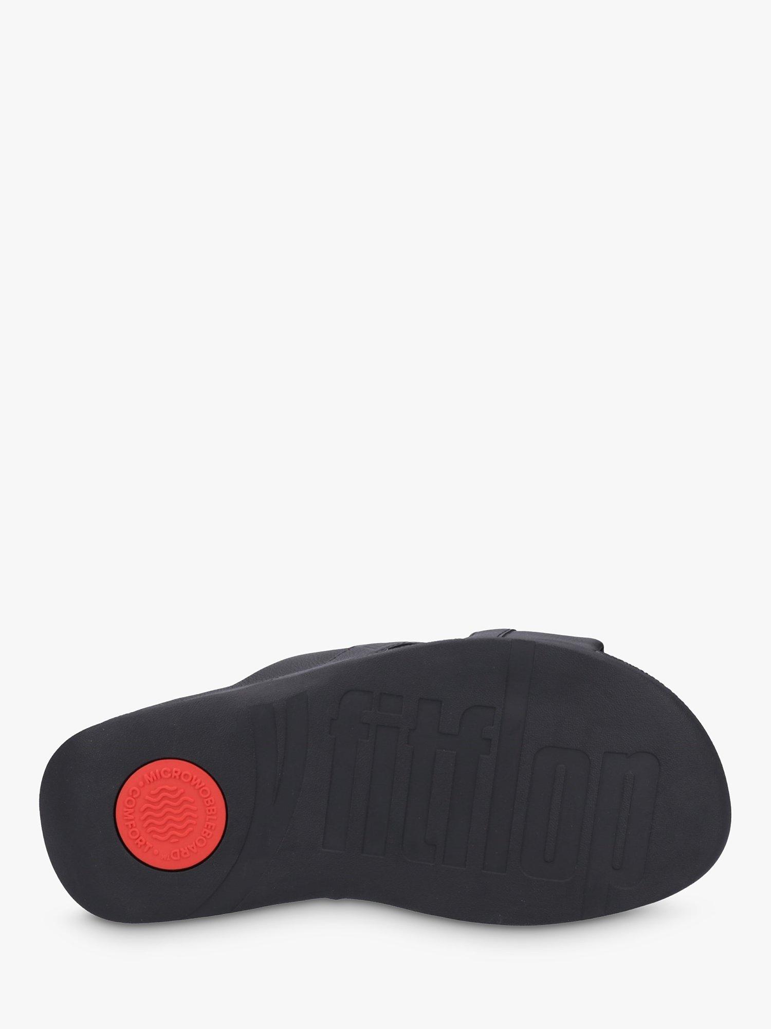 FitFlop Freeway Leather Sliders, Black, 7