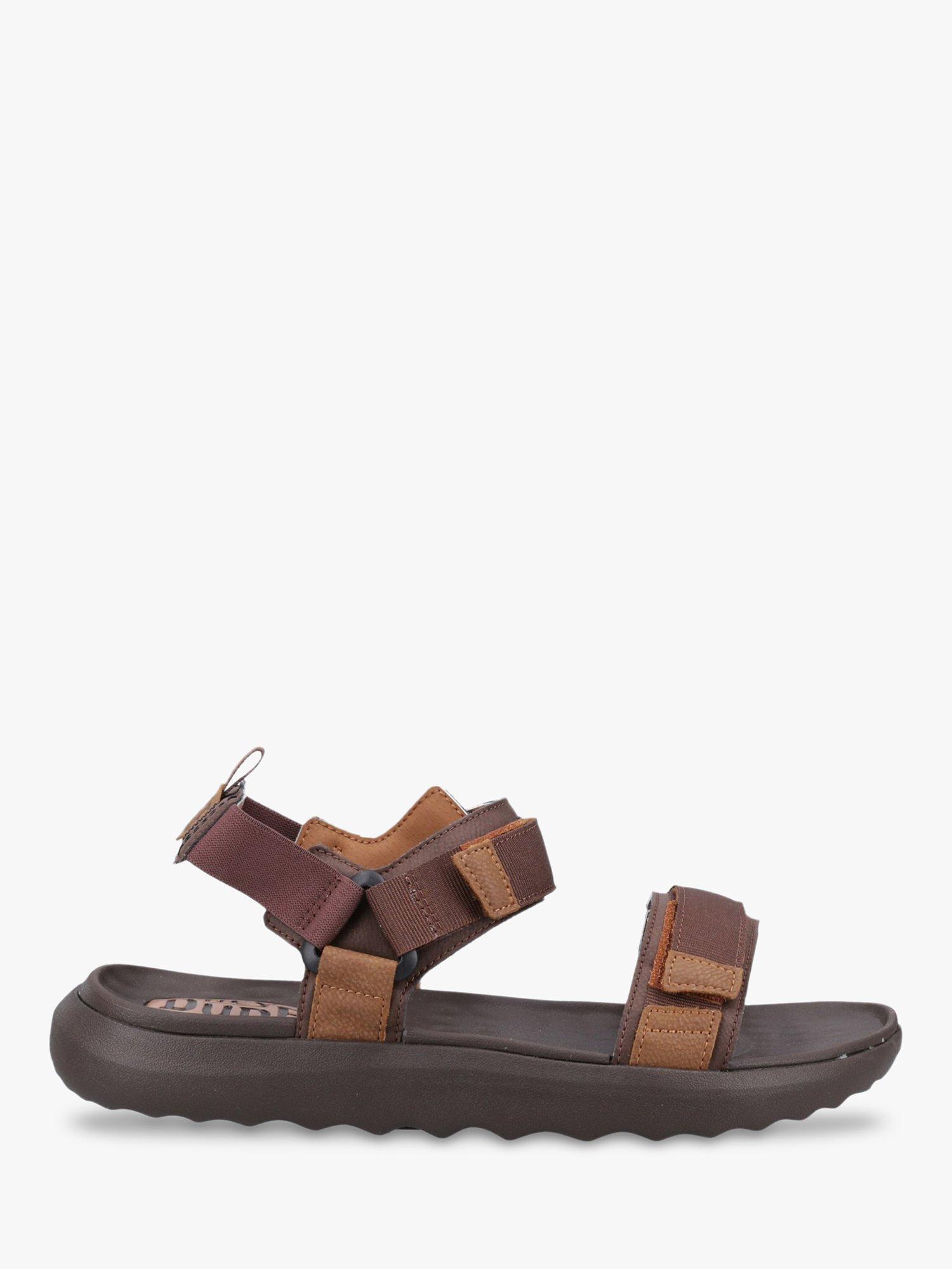 Product image 1 of 4, which shows Hey Dude Carson Sandals, Brown, 7