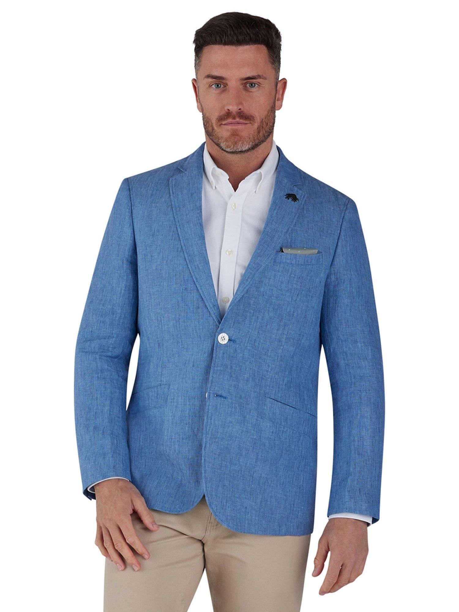 Raging Bull Linen Blazer, Blue, M