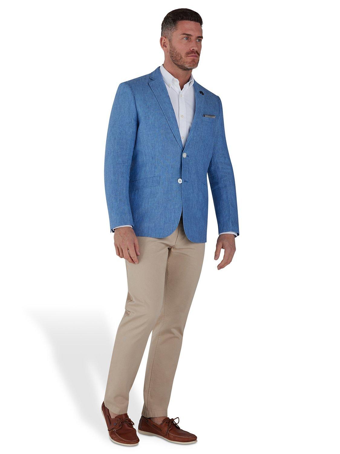 Raging Bull Linen Blazer, Blue, M