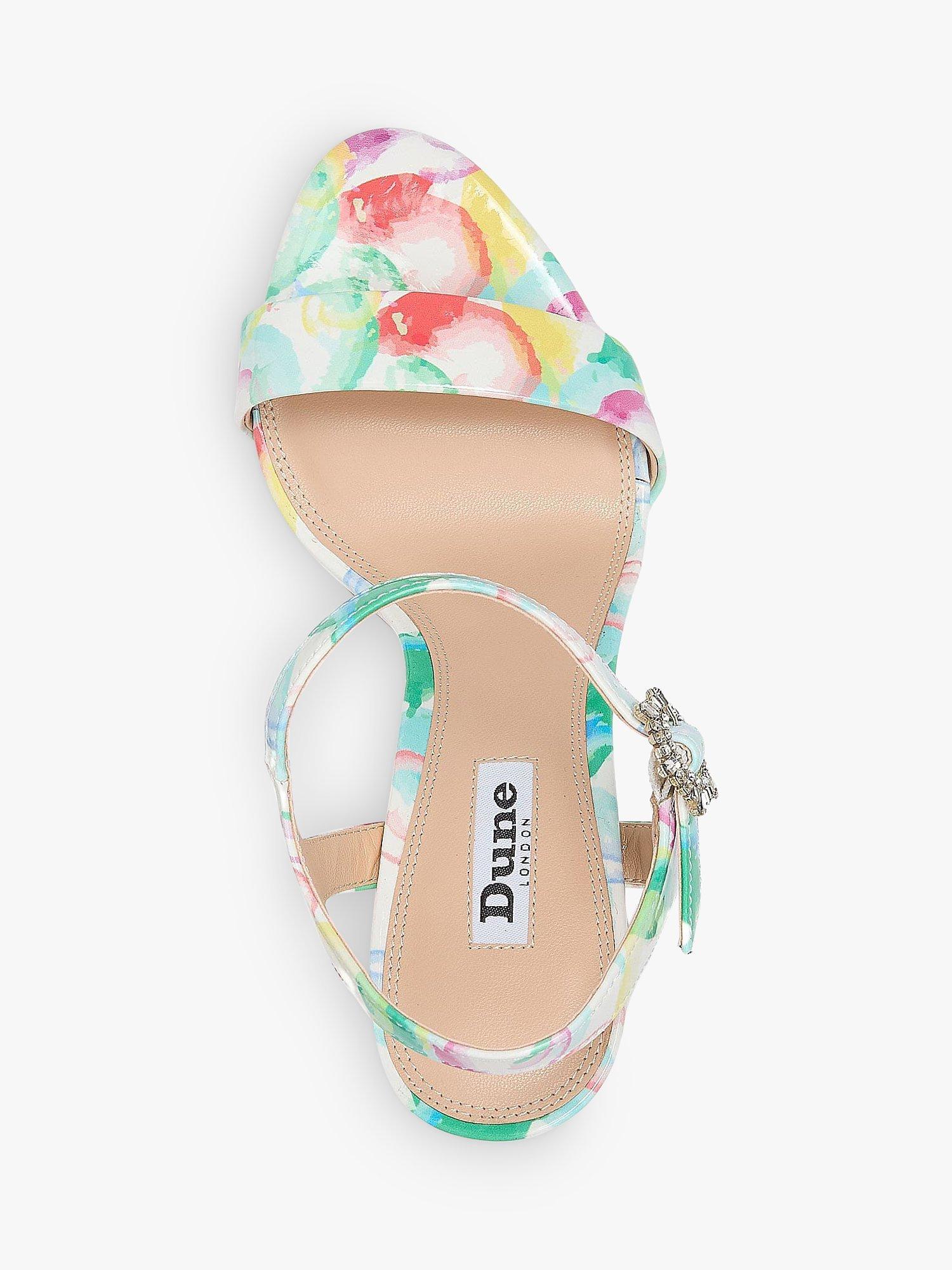 Dune Merriment Abstract Print High Block Heel Sandals, Multi, 6