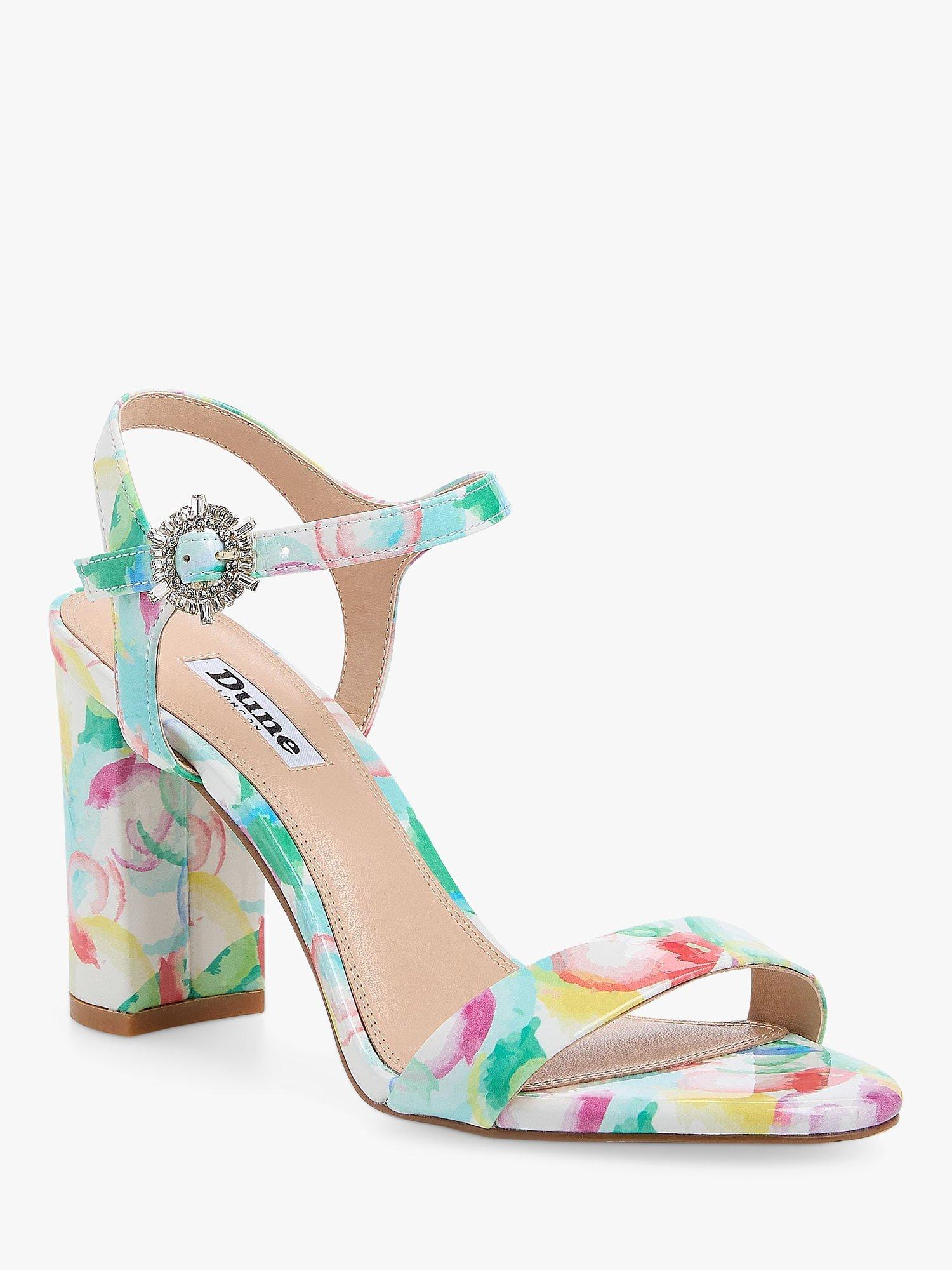 Dune Merriment Abstract Print High Block Heel Sandals, Multi, 6