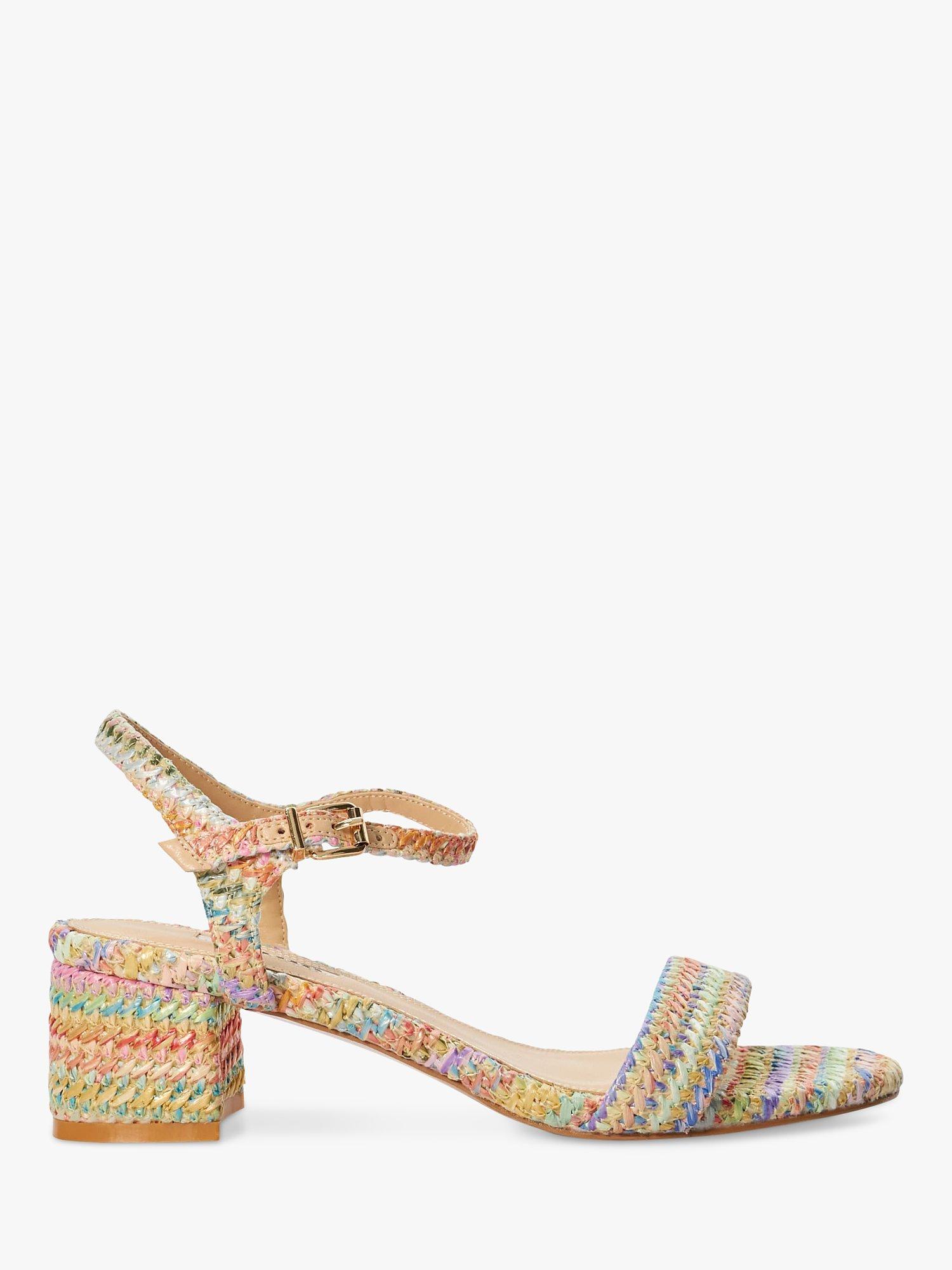 Dune London Maude Rainbow Weave Block Heel Sandals, Multi