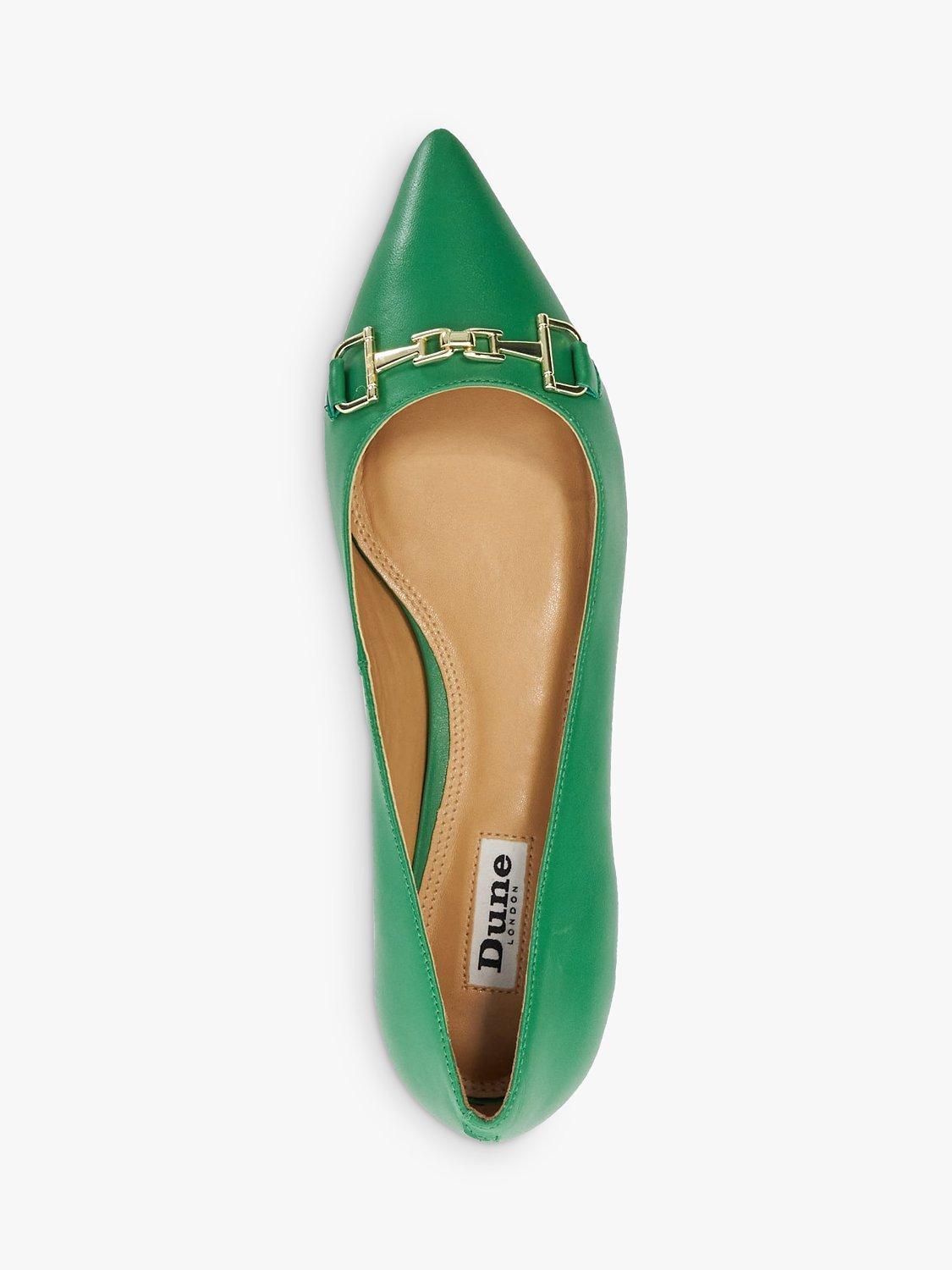 Product image 2 of 5, which shows Dune Haydenne Pointed Toe Flats, Green, EU36