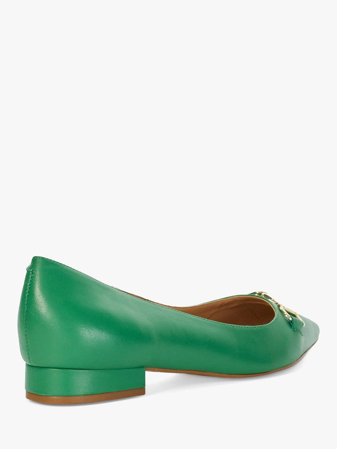 Product image 4 of 5, which shows Dune Haydenne Pointed Toe Flats, Green, EU36