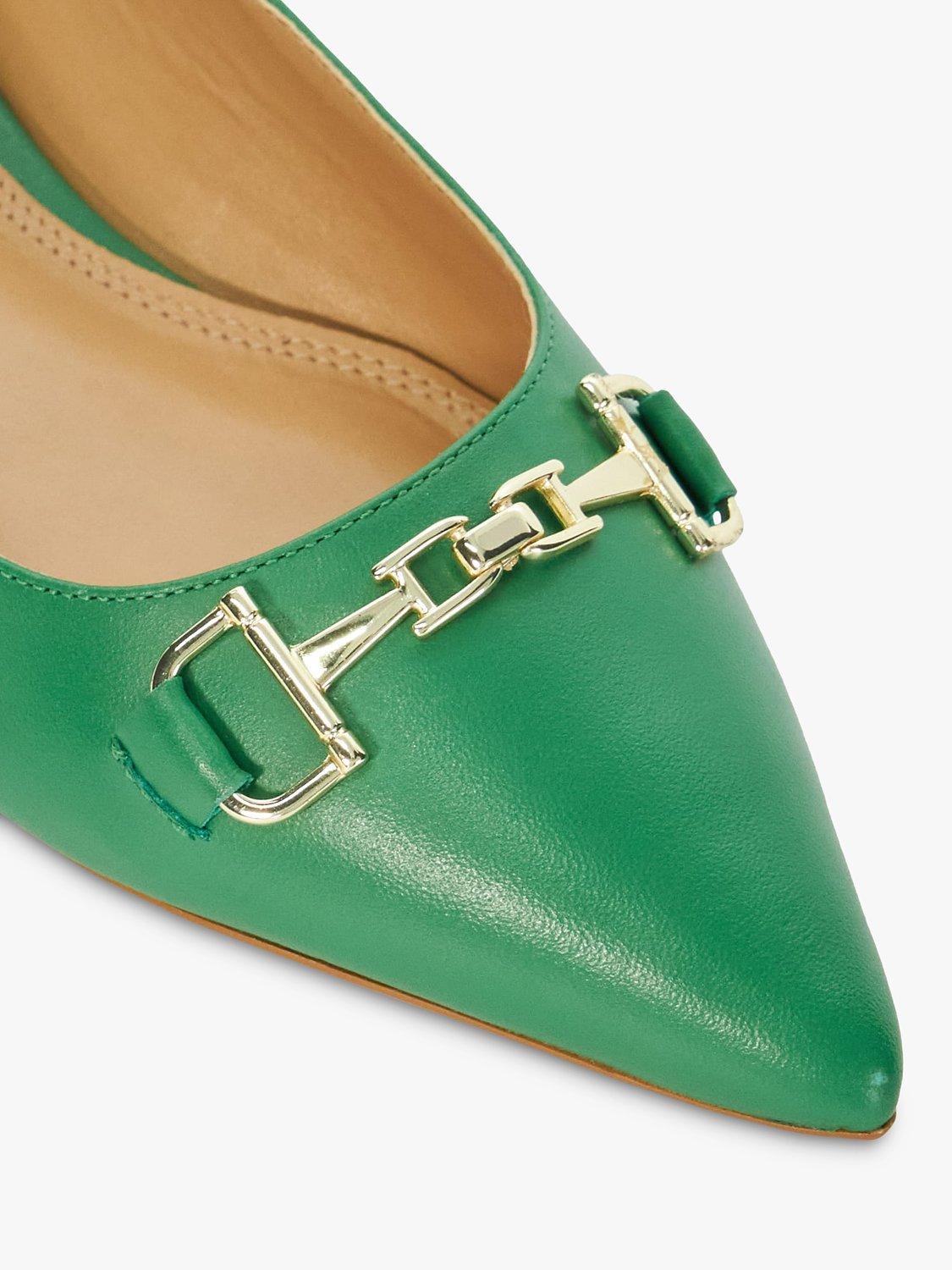 Product image 5 of 5, which shows Dune Haydenne Pointed Toe Flats, Green, EU36