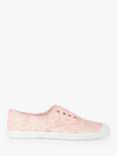 Trotters Hampton Plum Betsy Print Canvas Plimsolls, Pink Capel