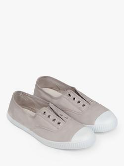 Trotters Adult Hampton Plum Canvas Shoes - view 2, Putty