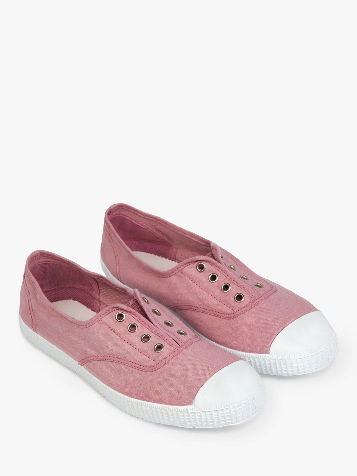 Product image 2 of 2, which shows Trotters Adult Hampton Plum Canvas Shoes, Rosa, 5
