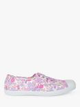 Trotters Adult Hampton Plum Betsy Print Canvas Plimsolls, Lilac/Multi