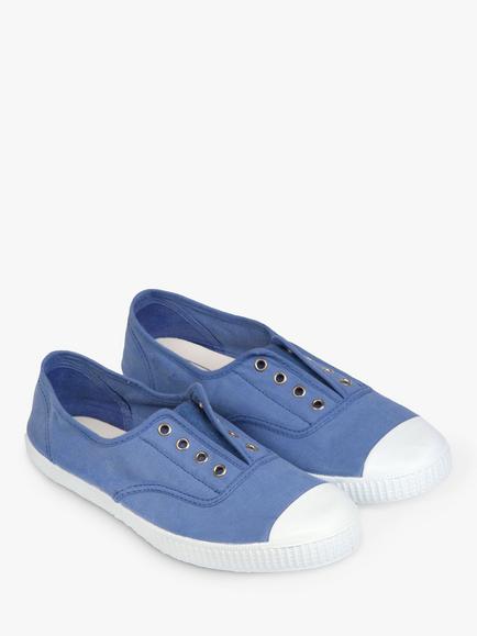 Trotters Adult Hampton Canvas Plum Plimsolls - view 2, Cornflower