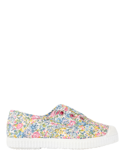 Trotters Kids' Hampton Canvas Floral Shoes, Emma/Georgina, Emma/Georgina