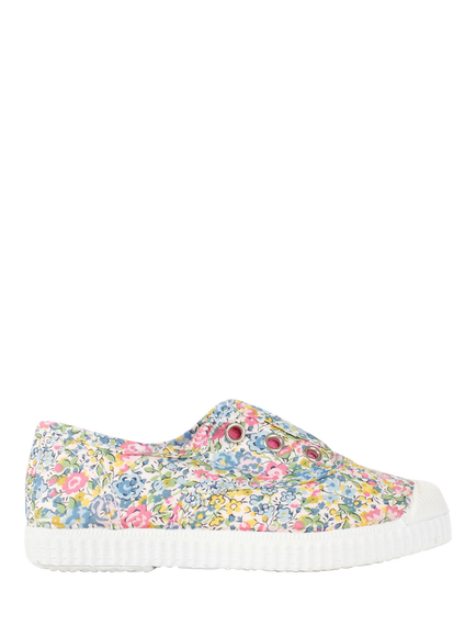 Trotters Kids' Hampton Canvas Floral Shoes, Emma/Georgina, Emma/Georgina