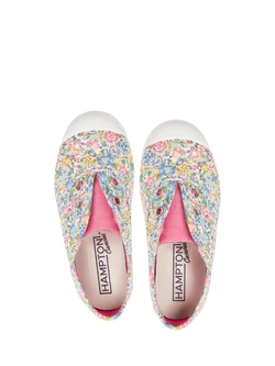 Trotters Kids' Hampton Canvas Floral Shoes, Emma/Georgina - view 2, Emma/Georgina