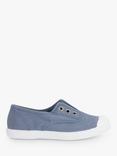 Trotters Kids' Hampton Plum Canvas Plimsolls, Steel Blue