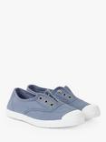 Trotters Kids' Hampton Plum Canvas Plimsolls, Steel Blue