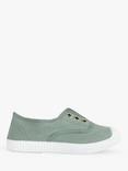 Trotters Kids' Hampton Plum Canvas Plimsolls, Olive