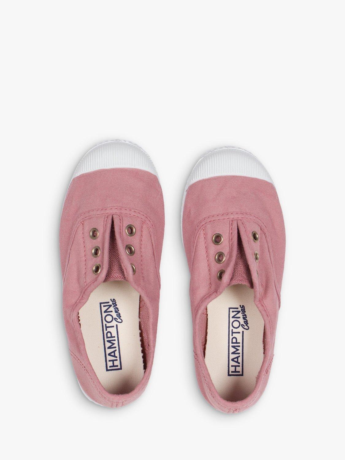 Product image 3 of 3, which shows Trotters Kids' Hampton Plum Canvas Plimsolls, Rosa, 1