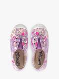 Trotters Kids' Hampton Plum Betsy Print Canvas Plimsolls