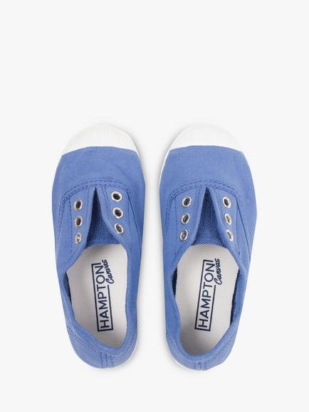 Trotters Kids' Hampton Plum Canvas Plimsolls - view 2, Cornflower