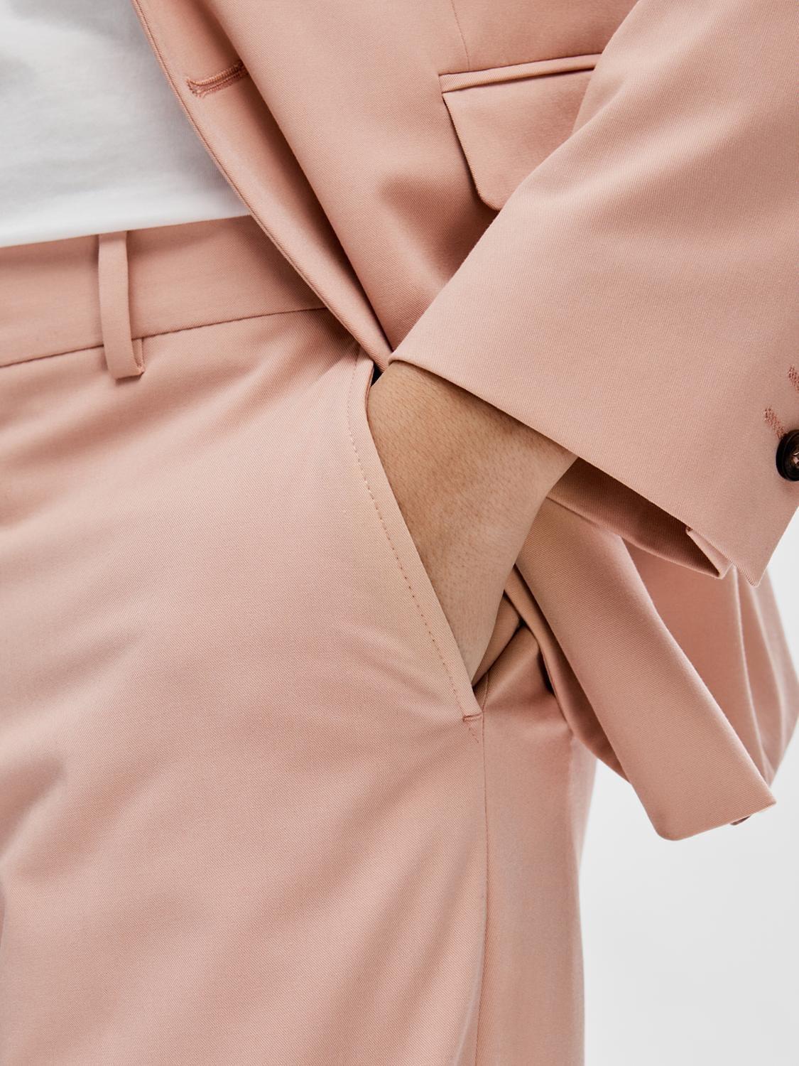 Product image 2 of 6, which shows Selected Liam Slim Fit Suit Trousers, Misty Rose, 38R