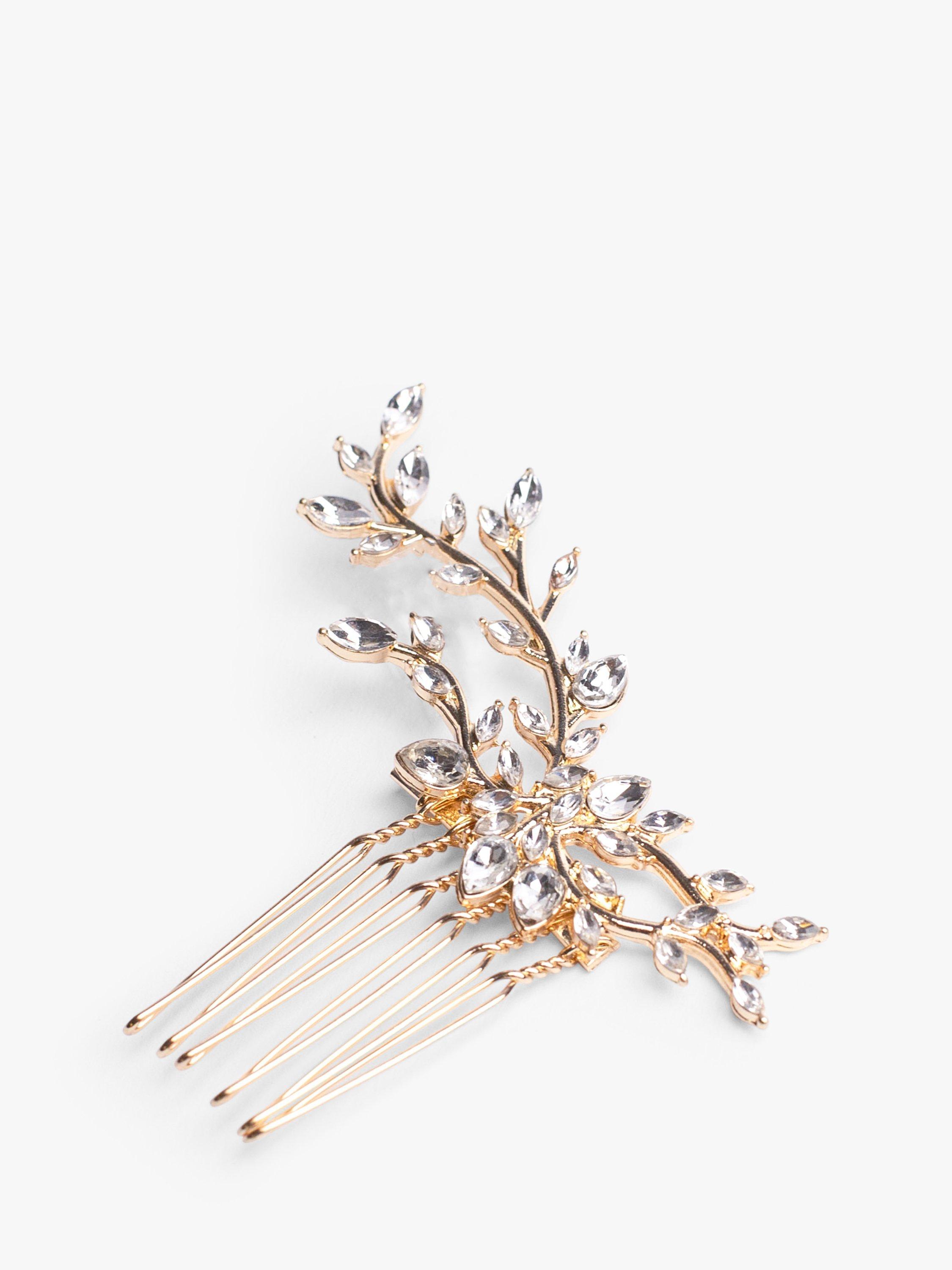 Bloom Bay Primrose Stone Hair Comb Gold Clear