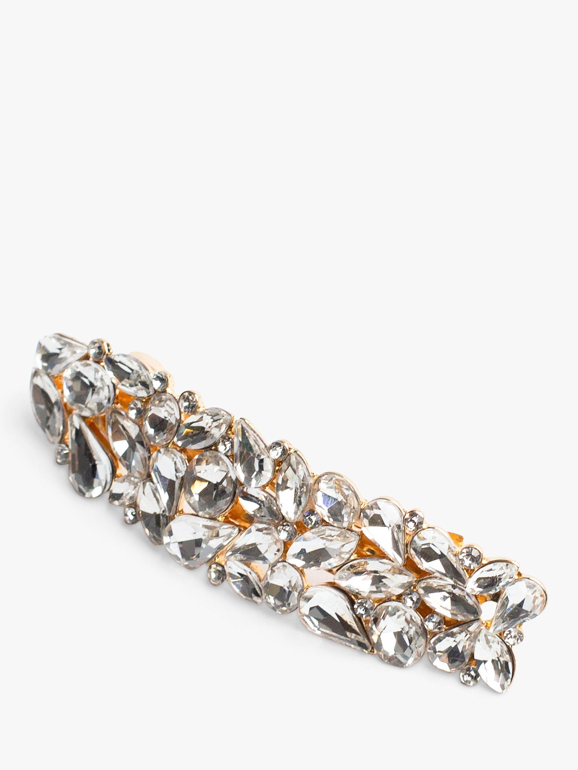 Product image 2 of 4, which shows Bloom & Bay Magnolia Crystal Barrette Hair Clip, Gold, One Size