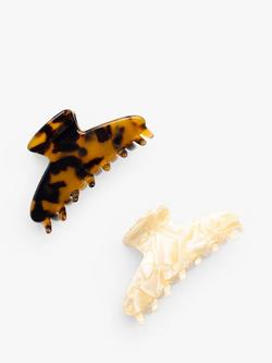 Bloom & Bay Olive Pearlescent Swirl & Tortoiseshell Claw Set, Cream/Brown - view 2, Cream/Brown