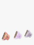 Bloom & Bay Tulip Pastel Mini Hair Claw Set, Pack of 3, Lilac/Pink/Purple