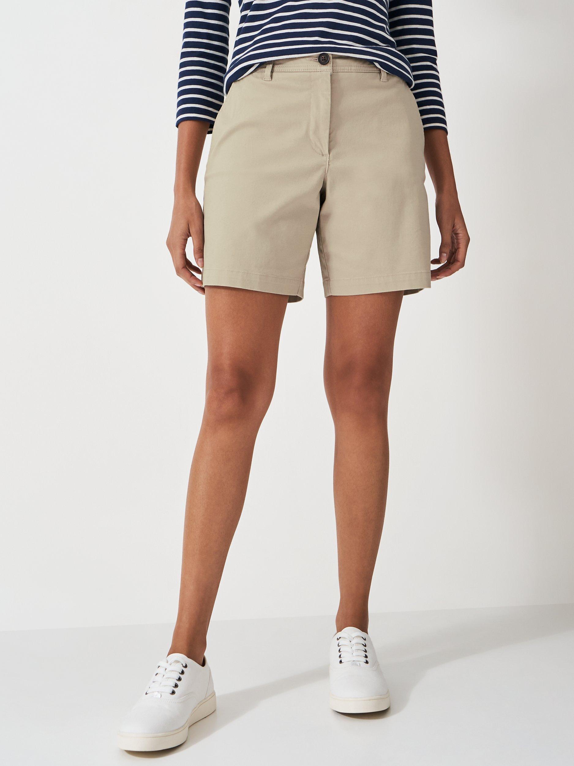 Product image 2 of 7, which shows Crew Clothing Chino Shorts, Stone, 8
