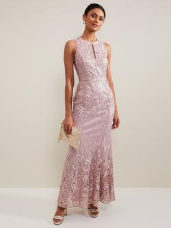 Phase Eight Jaclyn Embroidered Maxi Dress, Pale Pink, Pale Pink